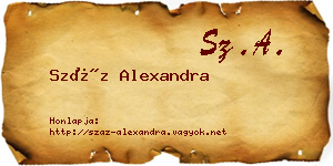 Száz Alexandra névjegykártya
